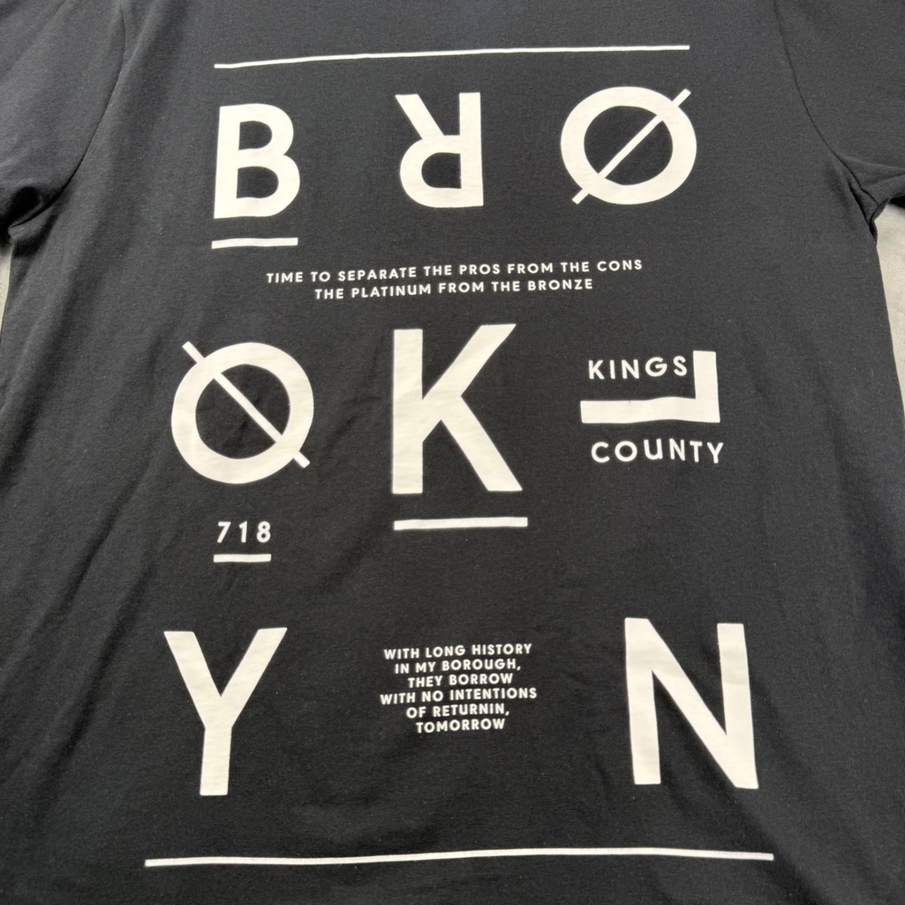 Rocawear BLVK Brooklyn Kings County Mens T-Shirt Black Cotton Large Streetwear - Picture 9 of 16